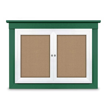 60x36 2-Door Enclosed Outdoor Letterboard,Hdr,Burgundy/Bronze